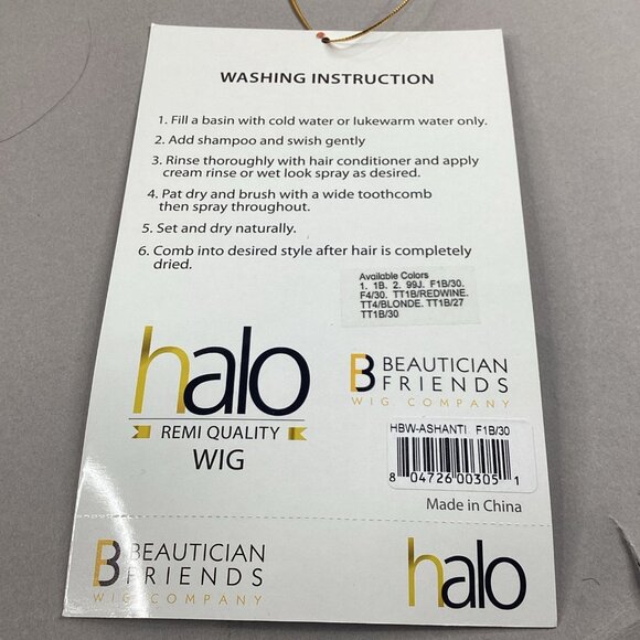 Halo Ashanti Straight #F1B/30 Black Honey Brown Human Hair Blend Full Wig - Picture 8 of 8